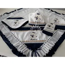 Kit Maternidade Bordado Manta Fralda Passeio Fralda de Boca Toalha Banho, Cueiro Personalizado Nome