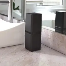 Porta Escova Dental De Pia Plástico Quadrado Com Tampa Smile