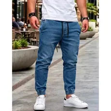 Calça Jogger Jeans Skinny Básica Casual Calças Modernas Varias Cores Melhor Preço Promoção