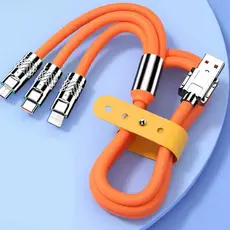 Cabo Carregador Multi USB 3 Em 1 Rápido Universal 120w 6A Ultra Rápido 1,2m Resistente