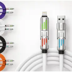 Cabo 4 em 1 Universal Carregador Rápido USB Tipo-C e Lightning Carregamento Turbo