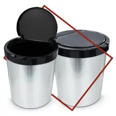 Lixeira Cesto de Lixo 10L Imita Inox Tampa Click Label Automática Arqplast para Cozinha, Banheiro