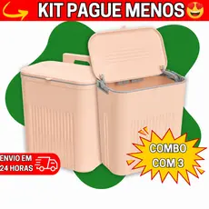 Lixeira Suspensa 9L para Cozinha com Tampa – De Pendurar em Armário, Compacta e Prática