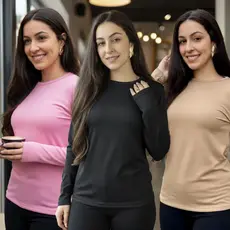 Blusa Térmica Femenina Peluciada Manga Longa inverno Quentinha