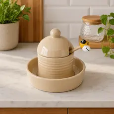 Pote de Mel em Cerâmica com Pegador– 200ml | Design Moderno