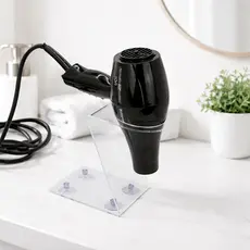 Organizador De Secador Cabelo Acrílico Transparente Com Ventosas Para Mesa