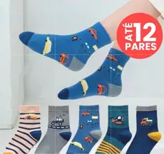 KIT DE MEIAS INFANTIL MENINO CRIANCA MASCULINA