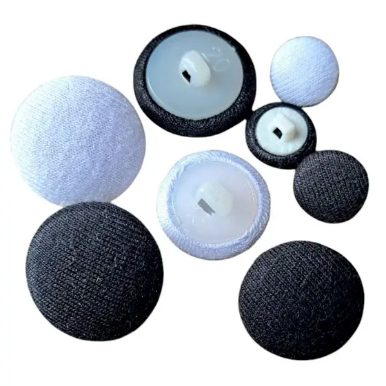 Botões  Forrados Bombe Encapado, Preto , Branco   ,18mm ou 20mm