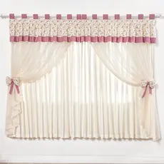 Cortina Quarto Infantil Menina Laço 2,80 m x 1,70m Criança Garota  Princesa Bando Estampado