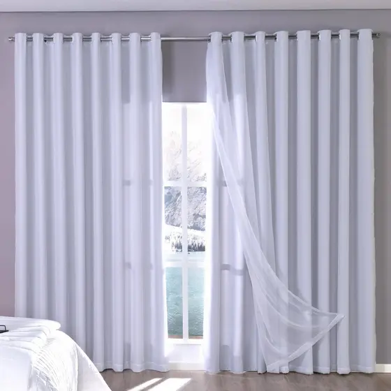Cortina Tecido Blackout  com VOIL Para Sala e Quarto 4.00m larg x 2.70m alt.
