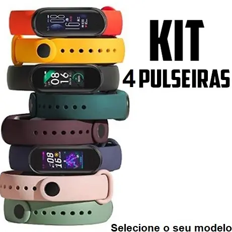 Kit Pulseiras p/Mi Band 10 9 8 7 6 5 4 3 Silicone Macio Premium [Envio HOJE]