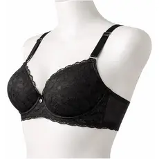 Sutiã Feminino Com Bojo, Aro E Renda Sustentação Confortável
