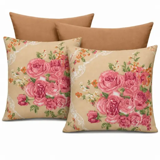 KIT 4 CAPAS PARA ALMOFADAS DECORATIVAS COM ZÍPER 45x45cm
