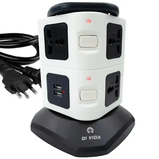 Torre de Tomada USB Multiplug para Mesa de Escritório e Computador