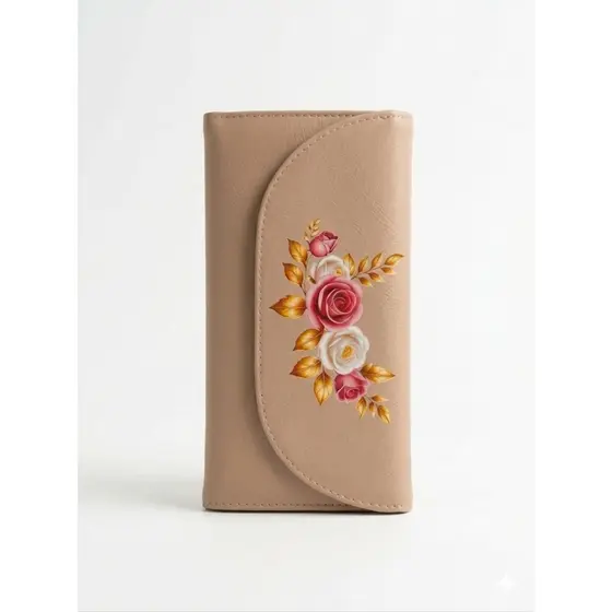Carteira Feminina Estampada Flor Porta Celular