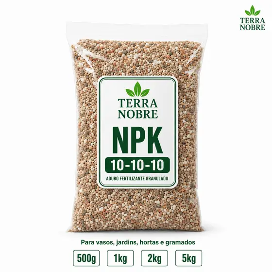 Adubo Fertilizante NPK 10-10-10 5kg Alta Nutrição para Flores , Hortas, Jardins, Vasos e Gramados