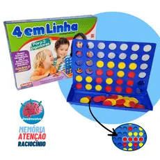 Jogo Educativo 4 Em Linha P/ 2 Jogadores Raciocínio Memória Coordenação Motora Aprendizado Infantil Lig 4