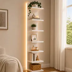 Torre De Prateleira Estante Mdf 170x20 Branca Multiuso Para Quarto decoração