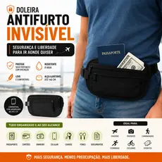 Pochete Doleira Antifurto Invisível Para Viagem Porta Dólar E Documentos