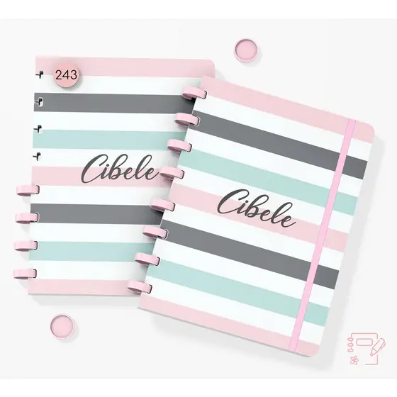 Caderno de disco Iscool Inteligente Folhas Reposicionáveis Personalizado - Color