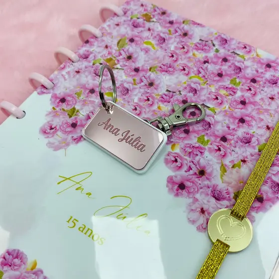 Chaveiro personalizado de acrílico espelhado - Presente - Mimo
