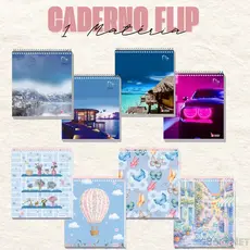 CADERNO FLIP PARA CANHOTO 1 MATERIA CAPA DURA FLIP DECORADO