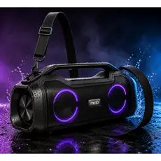 Caixa de Som 80w Moob Fun Bluetooth 5.0 Resistente á Água IPX5 Led TWS Cartão SD Google e Siri