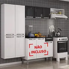 Cozinha Itatiaia Rose Compacta 3 Pecas Branco/Preto