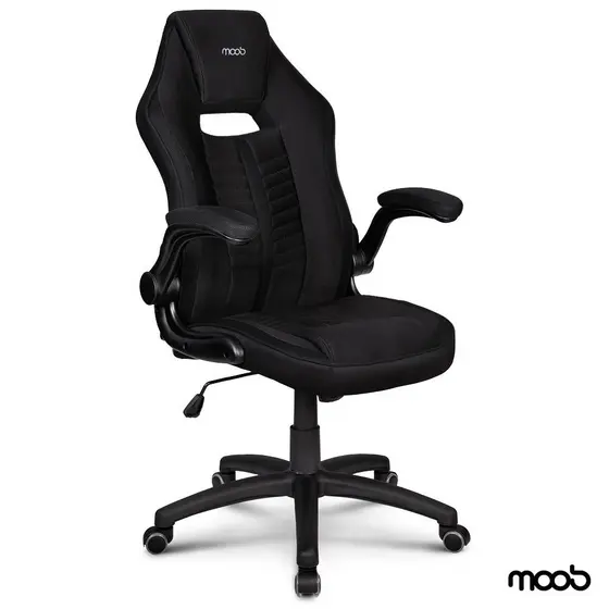 Cadeira Gamer Profissional Moob Force Giratória Ergonômica Reclinável Braços Ajustáveis Preto
