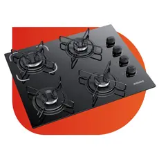 Cooktop 4 Bocas Itatiaia Essencial com Mesa de Vidro Temperado e Acendimento Automático Preto Bivolt