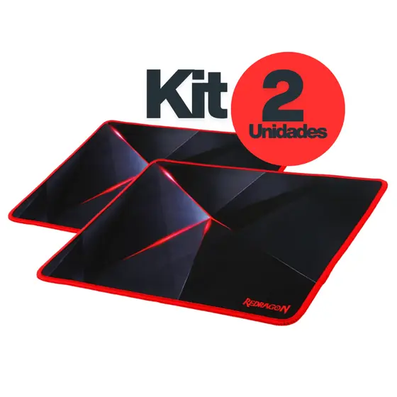 Kit 2 Mousepad Gamer Redragon Capricorn PO12 Speed Médio Antiderrapante Impermeável