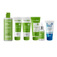 Kits Skincare Limpeza de Peles Oleosas Salicilico Anti Acne Anti Age Protetor Solar Dermachem