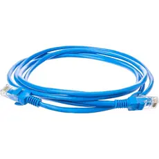 KIT COM 3 PATCH CORD CABO DE REDE 1 METRO AZUL RJ45 CAPA DE PVC