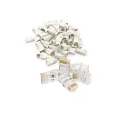Kit Conector Rj45 com Capa Protetora Branca com 100 peças