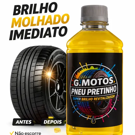 Baba de Camelo 500ML Pneu Pretinho G Motos Brilho Imediato