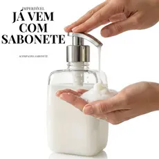 PORTA SABONETE LIQUÍDO PLÁSTICO PREMIUM 350ML - JÁ VEM COM SABONETE