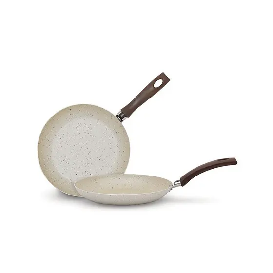 Frigideira Rocca 24cm Antiaderente Bege para Carnes Ovos Legumes Panquecas e Cozinha Diária