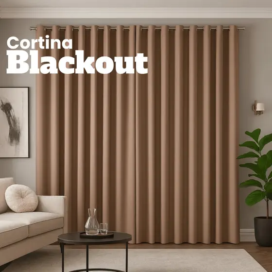 Cortina Blackout Em Tecido 6,00x2,70 Sala Quarto Porta De Vidro Balcão