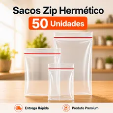 Saco Zip Kit 50 Unidades Plástico Hermético Atacado Abre Fecha Alimentos Livre Organização