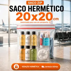 Saco Zip 20x20 Para Viagem Plástico Fechamento Hermético Atacado Organização Abre Fecha Aeroporto