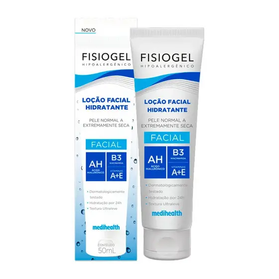 Loção Facial Hidratante Pele Normal a Extrasseca 50ml Fisiogel