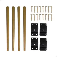 Kit 4 Pés Palito de Rosquear Retro de 80 cm com Chapinha e Parafuso