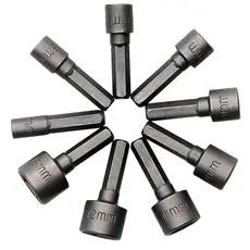 Kit Jogo de pontas Bits Soquete Canhão para Parafusadeira chave catraca e manual 9 pçs