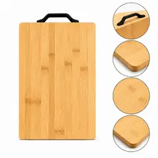 Tábua de Corte de Bambu Grande com Alça para Carne Churrasco Cozinha Antibacteriana