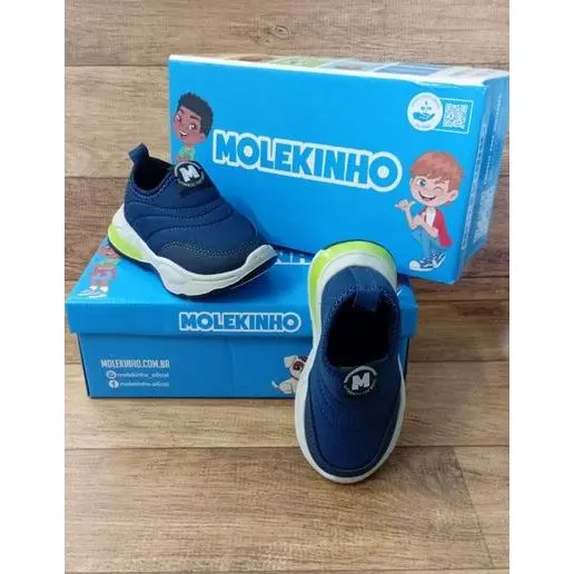 tenis molekinho calce facil marinho luz infantil