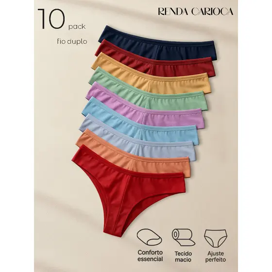 Kit Calcinha Fio Dental Empina Bumbum Fio Duplo Microfibra Conforto