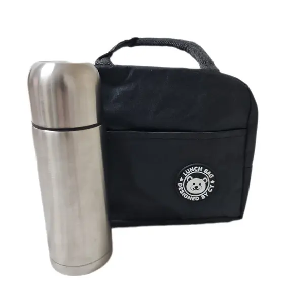 Kit Bolsa Térmica Lancheira Masculina Feminina com Garrafa Térmica