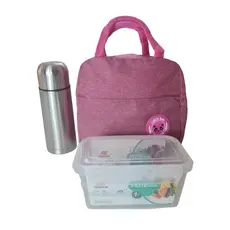 Kit Bolsa Térmica Lancheira com Garrafa Térmica Marmita