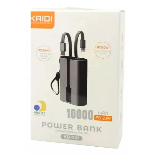 Carregador Portátil Powerbank Kaidi Turbo 10.000mah