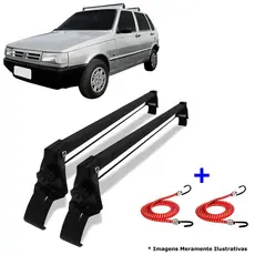 Rack Teto Fiat Uno 4 Portas 1993 A 2013 + 2 Elástico Carga
